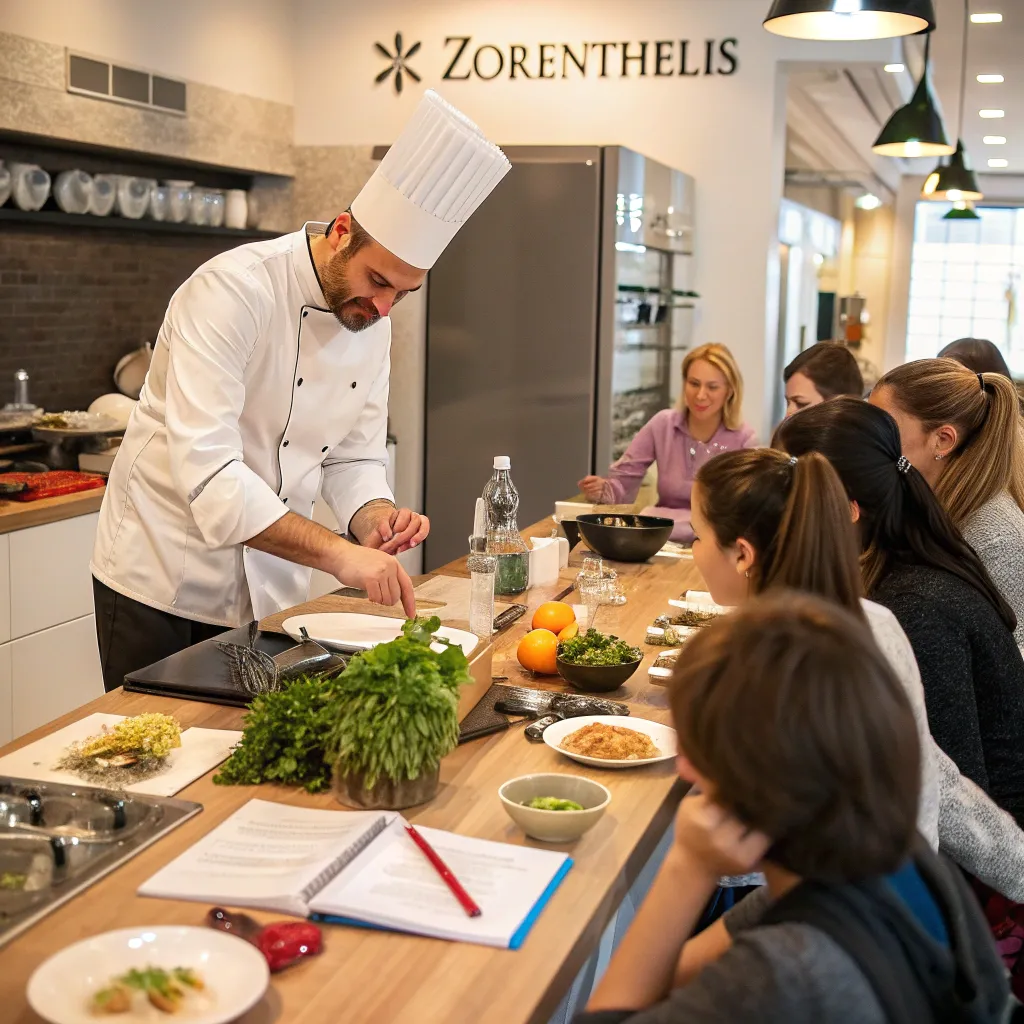 Chef teaching a class at ZORENTHELIS