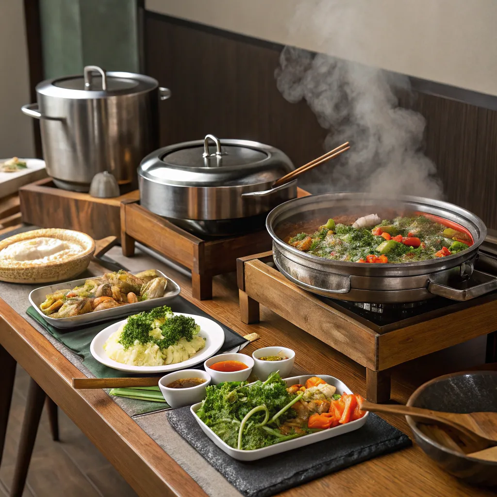 Delicious dishes and cooking tools
